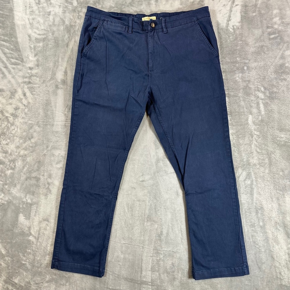 Elliot Mulryan Chino Pants Mens Size 36x30 Navy Blue Stretch